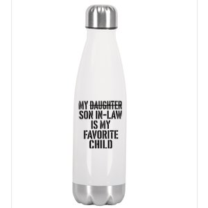 Retro My Son In Law Is My Favorite Child Funny Family Humor Stainless Steel Insulated Water Bottle