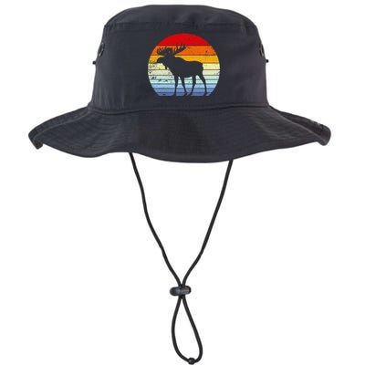 Retro Moose Sunset Vintage Silhouette Distressed Style Legacy Cool Fit Booney Bucket Hat