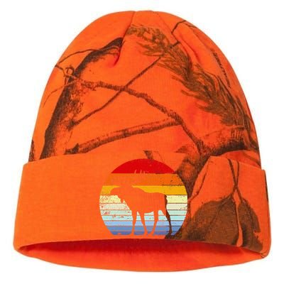 Retro Moose Sunset Vintage Silhouette Distressed Style Kati Licensed 12" Camo Beanie