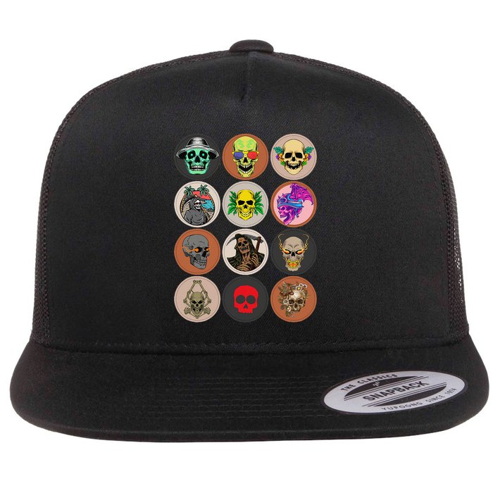 Rock music skulls make a style statement Flat Bill Trucker Hat