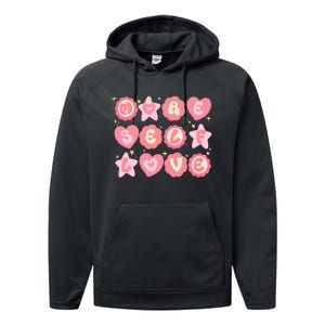 Retro More Self Love Groovy Valentine Heart Retro Performance Fleece Hoodie