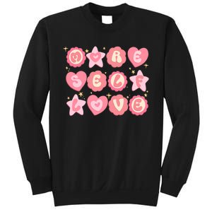 Retro More Self Love Groovy Valentine Heart Retro Sweatshirt