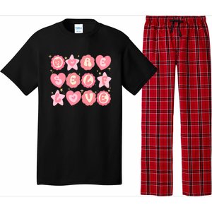 Retro More Self Love Groovy Valentine Heart Retro Pajama Set