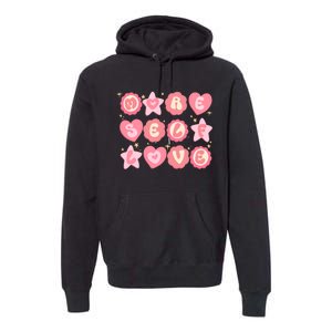 Retro More Self Love Groovy Valentine Heart Retro Premium Hoodie