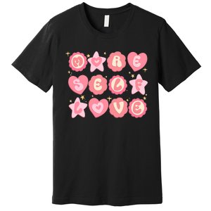 Retro More Self Love Groovy Valentine Heart Retro Premium T-Shirt