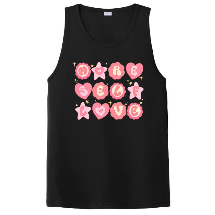 Retro More Self Love Groovy Valentine Heart Retro PosiCharge Competitor Tank