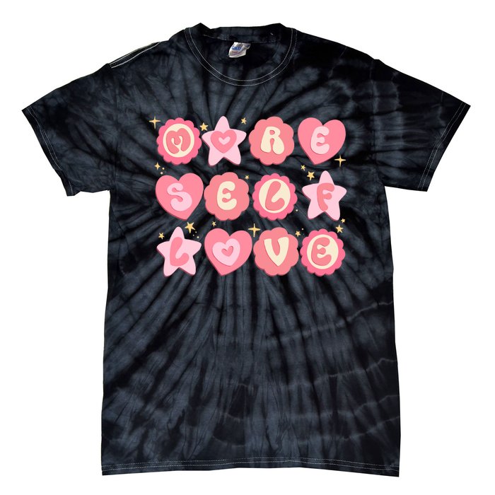 Retro More Self Love Groovy Valentine Heart Retro Tie-Dye T-Shirt