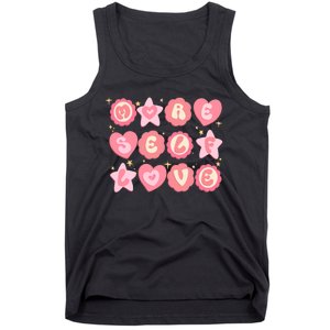 Retro More Self Love Groovy Valentine Heart Retro Tank Top