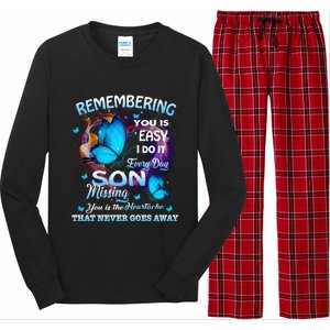 Remembering My Son Everyday Missing You Is The Heartache Gift Long Sleeve Pajama Set