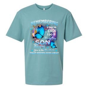 Remembering My Son Everyday Missing You Is The Heartache Gift Sueded Cloud Jersey T-Shirt