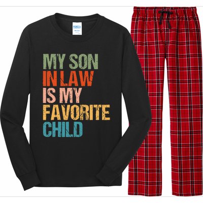 Retro My Son In Law Is My Favorite Child Funny Family Humor Long Sleeve Pajama Set