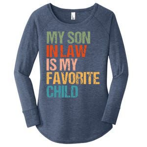 Retro My Son In Law Is My Favorite Child Funny Family Humor Women's Perfect Tri Tunic Long Sleeve Shirt