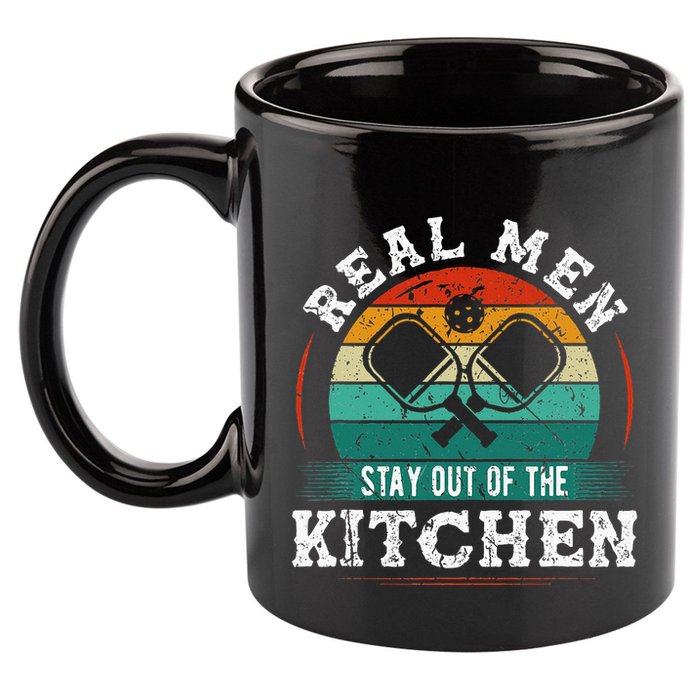 Real M.E.N Stay Out Of The Kitchen Pickleball 11oz C Handle Ceramic Mug