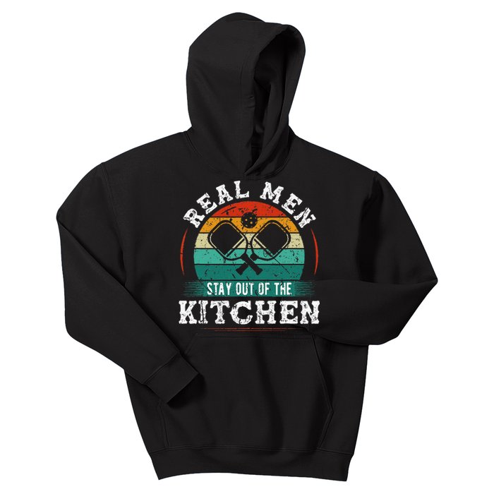 Real M.E.N Stay Out Of The Kitchen Pickleball Kids Hoodie