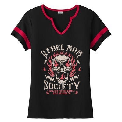 Rebel Mom Society Ladies Halftime Notch Neck Tee