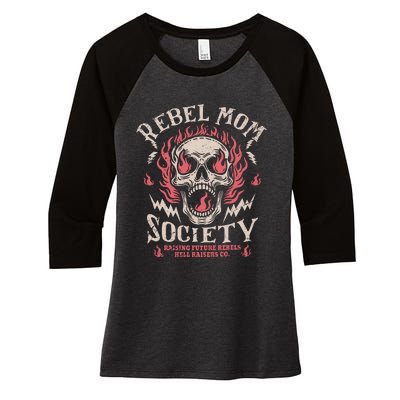 Rebel Mom Society Women's Tri-Blend 3/4-Sleeve Raglan Shirt