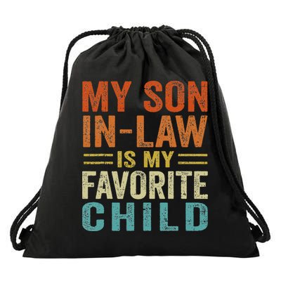 Retro My Son In Law Is My Favorite Child Drawstring Bag