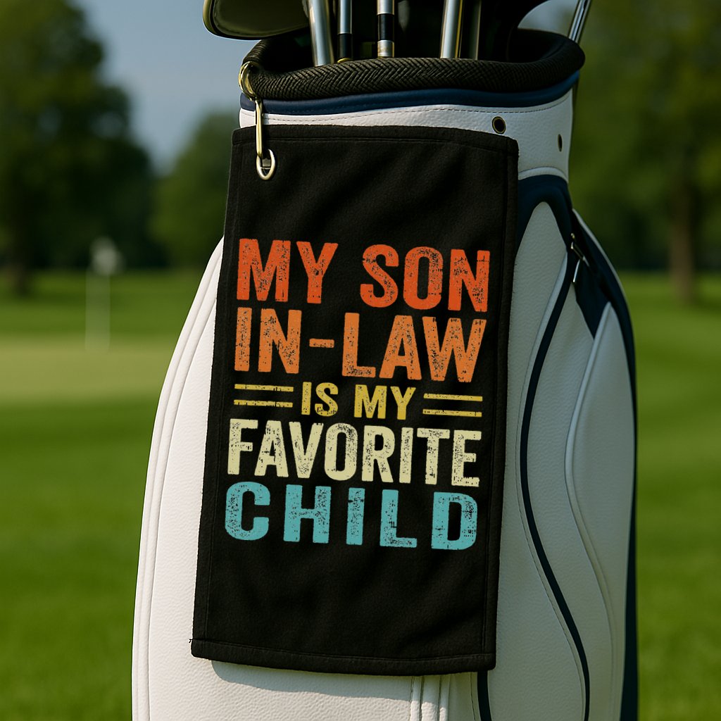 Retro My Son In Law Is My Favorite Child Golf Towel