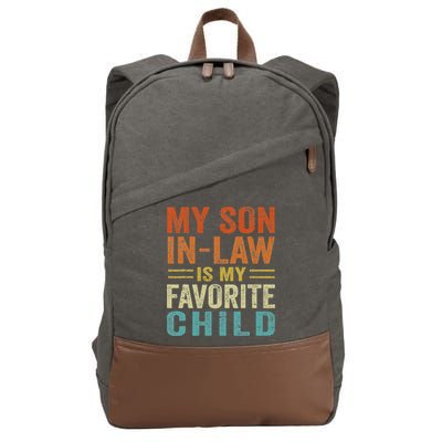 Retro My Son In Law Is My Favorite Child Cotton Canvas Backpack