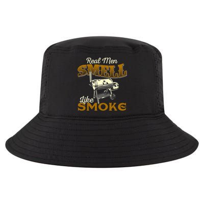 Real Men Smell Like Smoke Pitmaster BBQ Smoker Grilling Cool Comfort Performance Bucket Hat