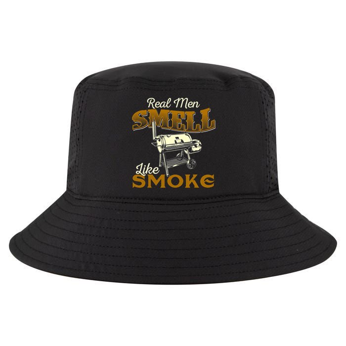 Real Men Smell Like Smoke Pitmaster BBQ Smoker Grilling Cool Comfort Performance Bucket Hat