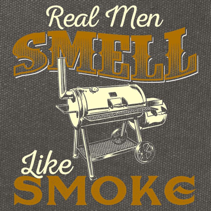 Real Men Smell Like Smoke Pitmaster BBQ Smoker Grilling Cotton Canvas Backpack