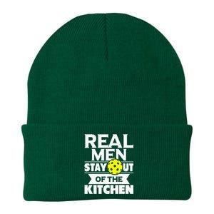 Real Men Stay Out Of The Kitchen Funny Pickleball Paddleball Knit Cap Winter Beanie