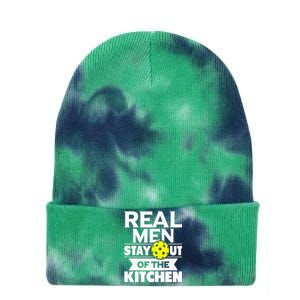 Real Men Stay Out Of The Kitchen Funny Pickleball Paddleball Tie Dye 12in Knit Beanie