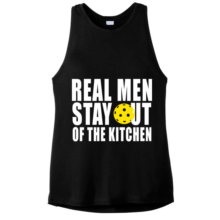 Real Men Stay Out Of The Kitchen Pickle Ball Ladies PosiCharge Tri-Blend Wicking Tank