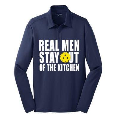 Real Men Stay Out Of The Kitchen Pickle Ball Silk Touch Performance Long Sleeve Polo