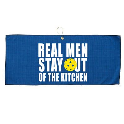 Real Men Stay Out Of The Kitchen Pickle Ball Large Microfiber Waffle Golf Towel