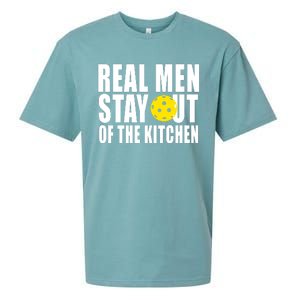 Real Men Stay Out Of The Kitchen Pickle Ball Sueded Cloud Jersey T-Shirt