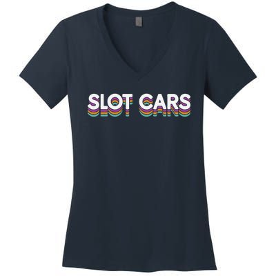 Retro Minicar Slot Car Rc Car Model Sportsman Slotcar Women's V-Neck T-Shirt