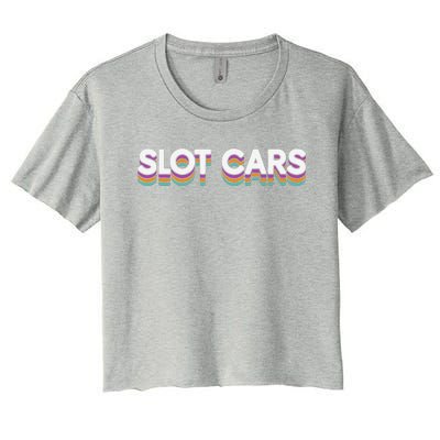 Retro Minicar Slot Car Rc Car Model Sportsman Slotcar Women's Crop Top Tee