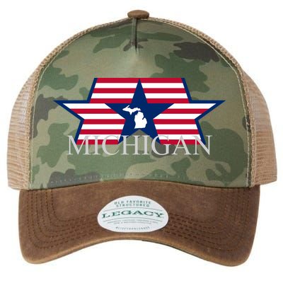 Retro Michigan Star Map Legacy Tie Dye Trucker Hat