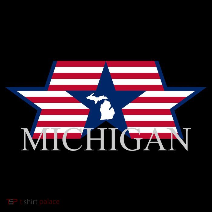 Retro Michigan Star Map High Crown Mesh Back Trucker Hat