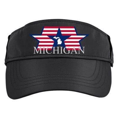 Retro Michigan Star Map Adult Drive Performance Visor