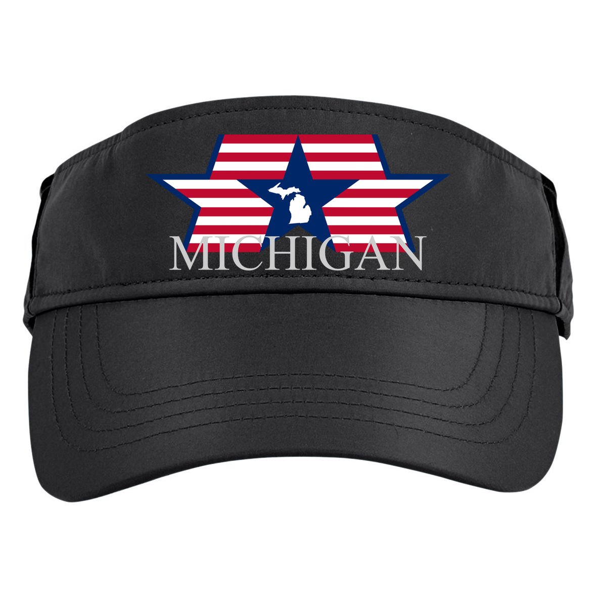 Retro Michigan Star Map Adult Drive Performance Visor