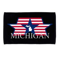 Retro Michigan Star Map Microfiber Hand Towel