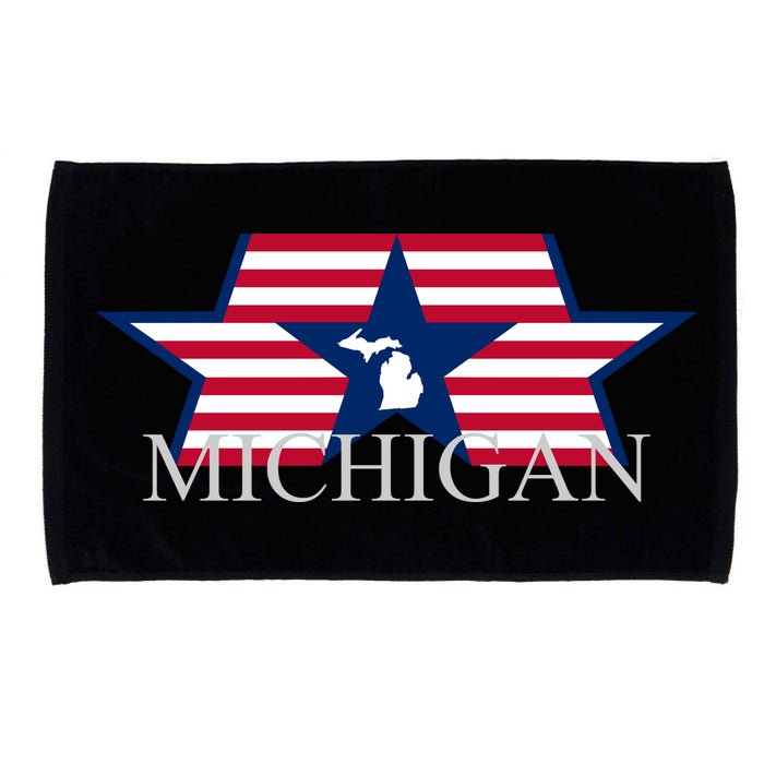 Retro Michigan Star Map Microfiber Hand Towel