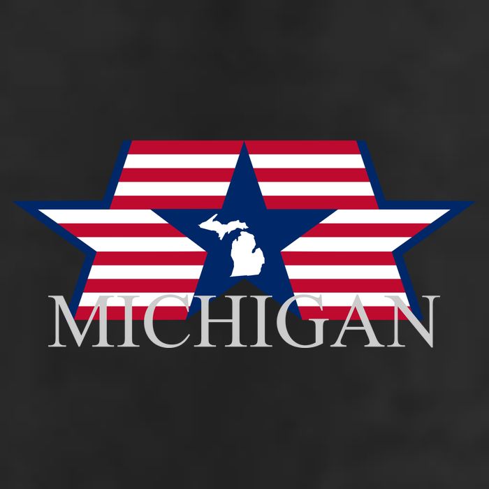 Retro Michigan Star Map Microfiber Hand Towel