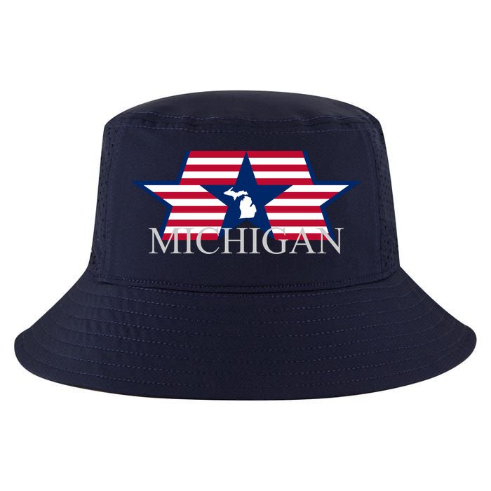 Retro Michigan Star Map Cool Comfort Performance Bucket Hat