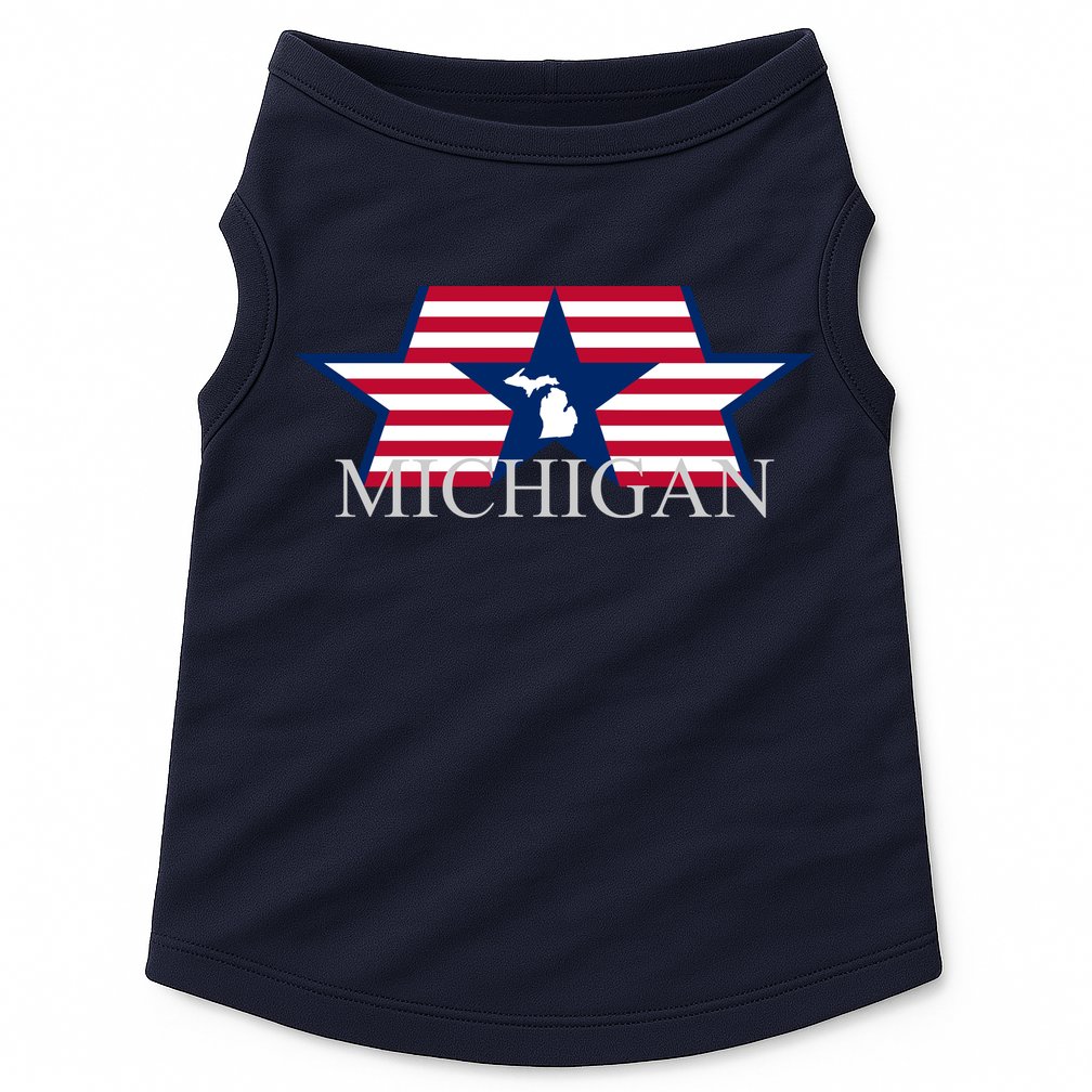 Retro Michigan Star Map Doggie Tank