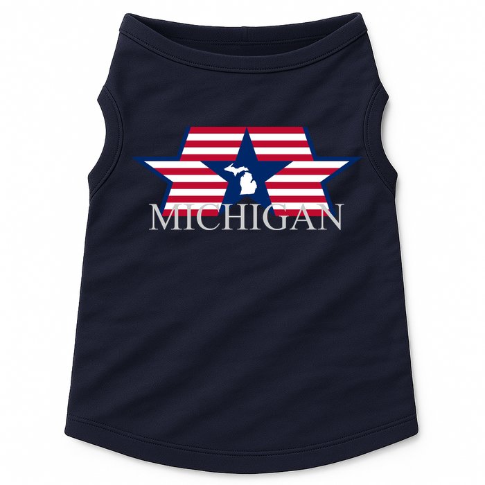 Retro Michigan Star Map Doggie Tank