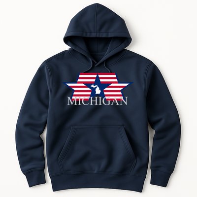 Retro Michigan Star Map Hoodie