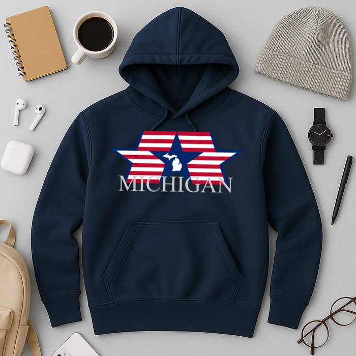 Retro Michigan Star Map Hoodie