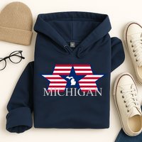 Retro Michigan Star Map Hoodie