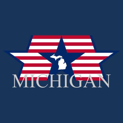 Retro Michigan Star Map T-Shirt