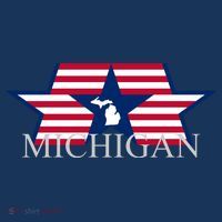 Retro Michigan Star Map Button