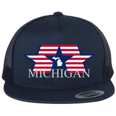 Retro Michigan Star Map Flatbill Hat